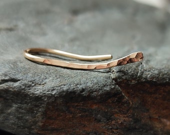 Hammered Ear Climber, Sterling Silver or 14k Gold Filled Textured Ear Crawler, Minimalist Modern Jewelry