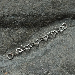 Catena industriale a forma di cuore, delicata catena in argento sterling per piercing al naso, a conchiglia o a ponte, alternativa catena in stile Whimsigoth Nasalang.