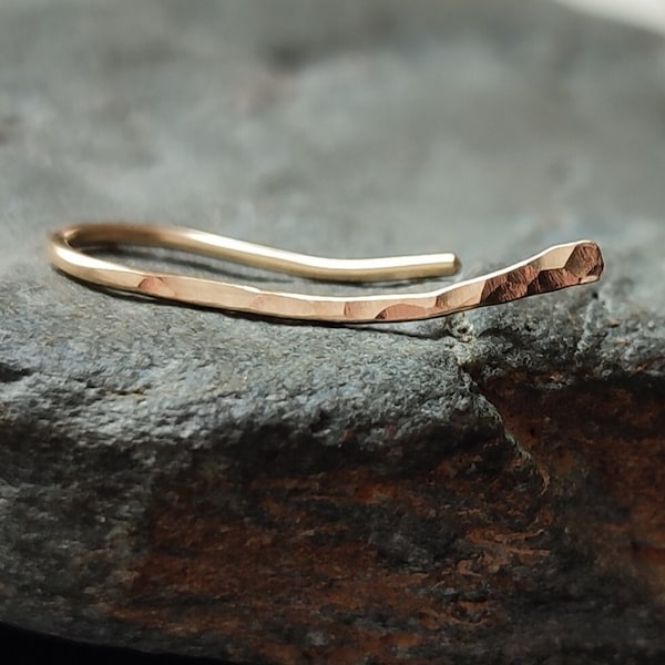 Hammered Ear Climber, Sterling Silver or 14k Gold Filled Textured Ear Crawler, Minimalist Modern Jewelry