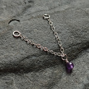 Catena per piercing industriale con pietre preziose, gioielli a conchiglia in argento sterling 925, gioielli alternativi