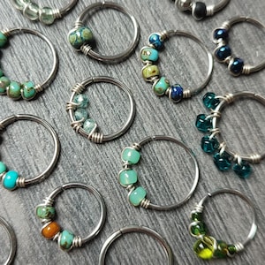 READY TO SHIP - Piercing Jewelry with Glass Beads, Charms and Gemstones, Prototype Sample Sale