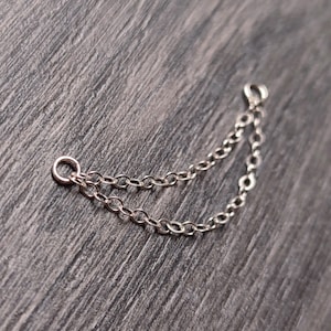 Catena doppia per piercing in argento sterling 925, catena per naso, industriale, a conchiglia o a ponte, delicata catena in stile Nasalang con narice