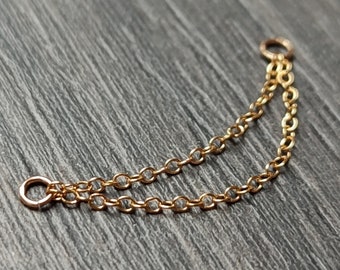 Double Piercing Chain in 14k Gold Fill, Nose, Industrial, Conch or Bridge Chain
