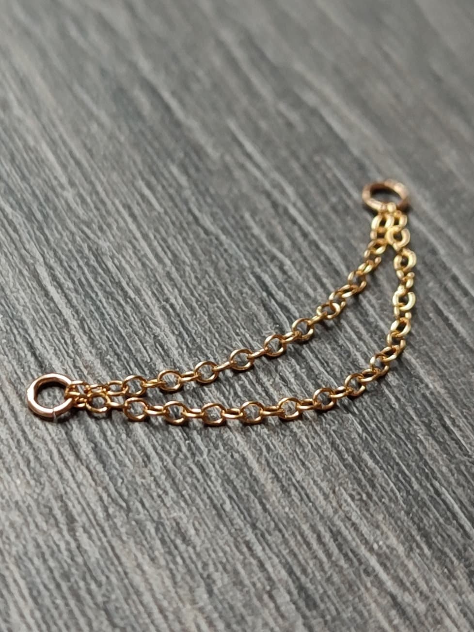 Double Piercing Chain in 14k Gold Fill, Nose, Industrial, Conch or Bridge Chain