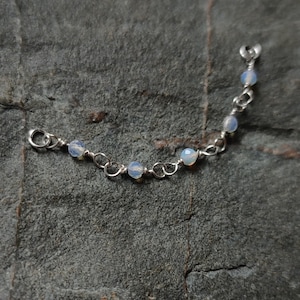 Catena industriale in opalite, realizzata a mano in argento sterling 925, gioielli alternativi con elica