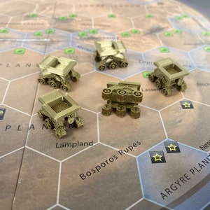 45º aniversário do Viking Landing - Sojourner Rover TR Track Marker (contém cubo de jogador) para Terraforming Mars - Conjunto de 5