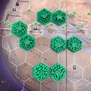 Greenery Tiles for Terraforming Mars - 3D Textured Tree Forrest Tile Upgrade Set - Optional BONUS Prelude Experimental Forrest