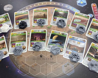 BASE Game v2 Cities Set - Alle 13 door kaarten aangewezen steden voor Teraforming Mars Base Game