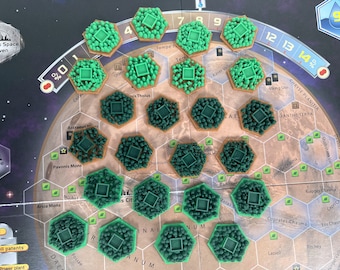 Greenery 2 Color - 3D Textured Greenery Tree Forrest Tile Upgrade Set for Terraforming Mars
