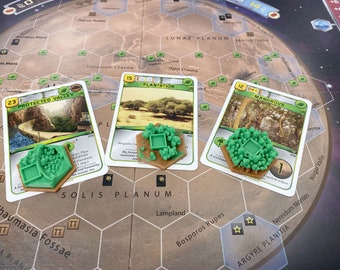 Greenery 2 Color Card Appointed Tiles Terraforming Mars - 3D Textured Tile Upgrade Set (VI)