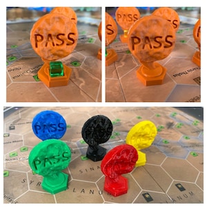 Player Pass Marker (met of zonder player cube houder) voor Terraforming Mars - Set van 5