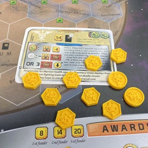 Big Box - Conjunto de marcadores de fichas do Pharmacy Union (10 fichas) para Terraforming Mars