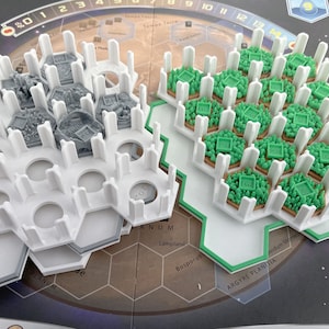 Tile City Organizer Aufbewahrung für Terraforming Mars - Farblich Abgestimmte Aufsätze