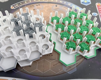 Tile City Organizer Storage for Terraforming Mars - Color-Coordinated Tops