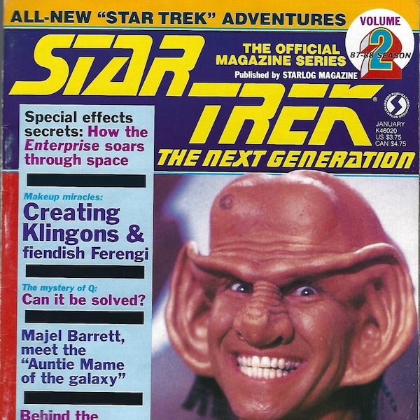 Star Trek The Next Generation Magazine 1987-88 Season. Volume 2 VF Condition