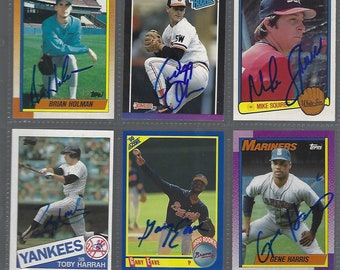 MLB Baseball Stars Autographed Card Lots of 9. All cards are pictured. Nn-Mt W/COA