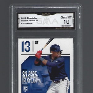 2018 Chronicles # 37 Ronald Acuna Jr. Rookie Card GMA Graded 10 Gem Mint