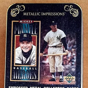 1995 Upper Deck Mickey Mantle metallic impressions collector 5 metal card set