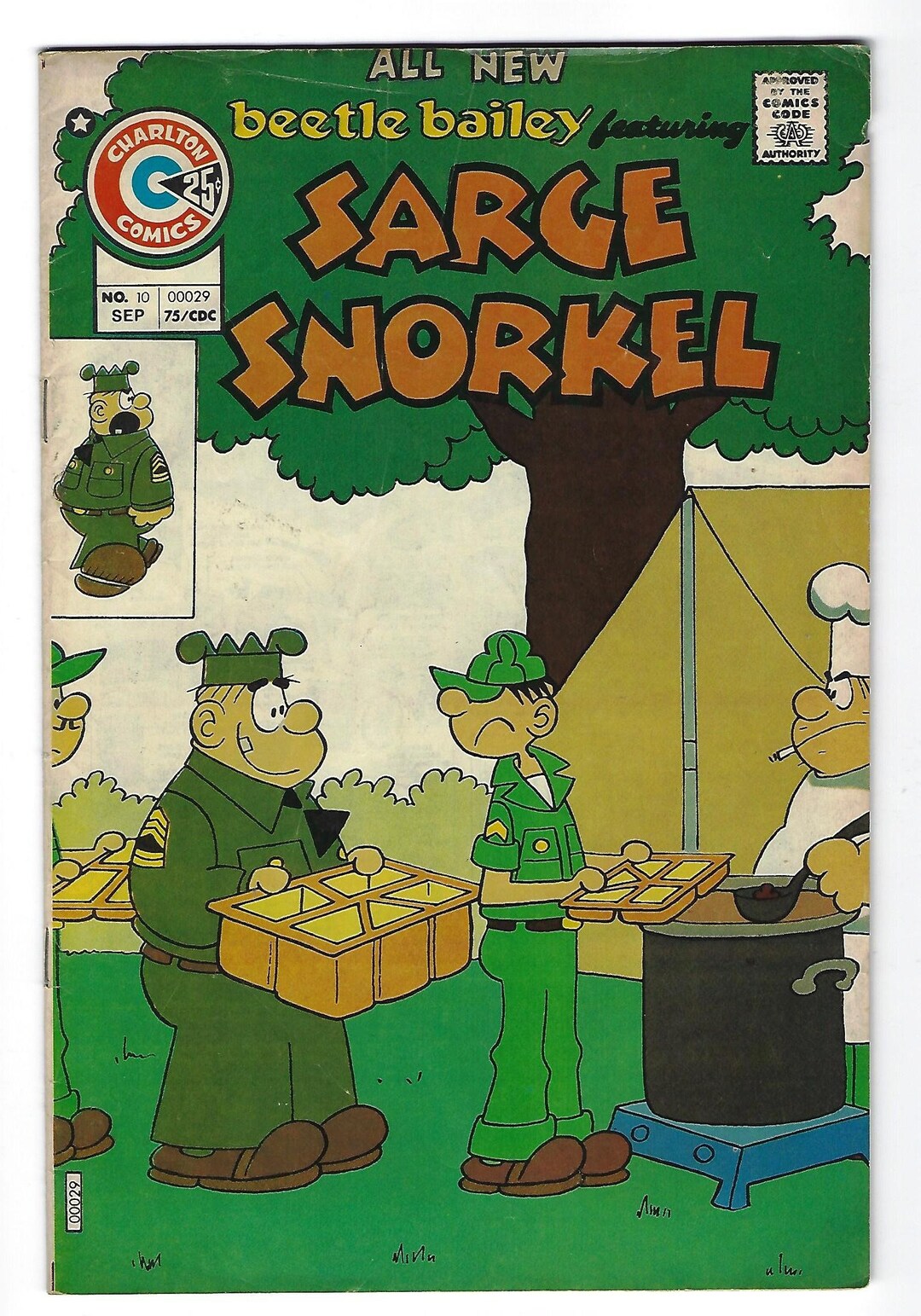 Beetle Bailey Featuring Sarge Snorkel 1976 Sept 10 Charlton Etsy