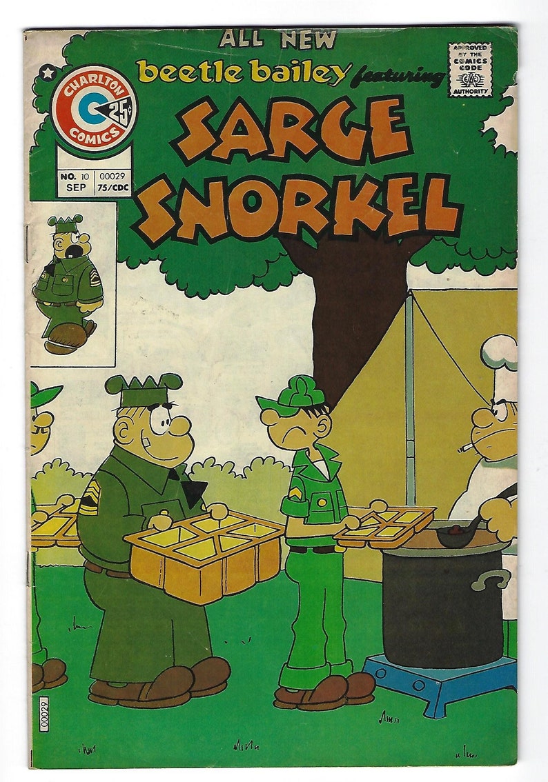Beetle Bailey Featuring Sarge Snorkel 1976 Sept 10 Charlton Etsy