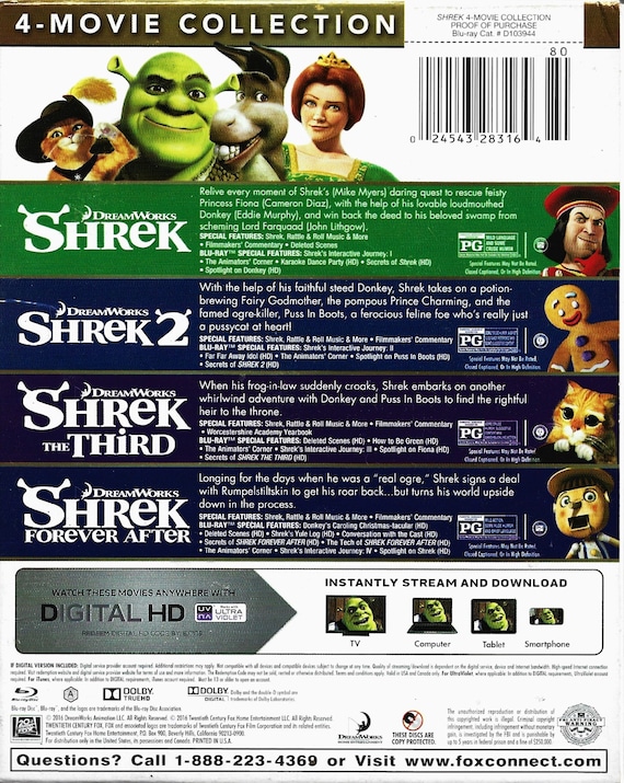 Shrek Quadrilogy Collection (4 Blu-ray)