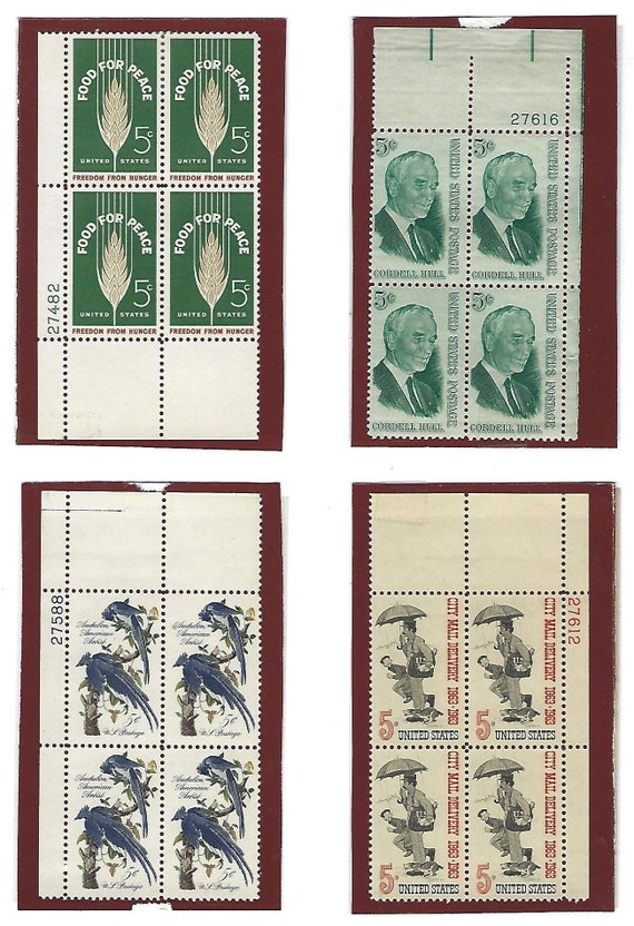 1963 USPS Commemorative Plate Block Set Complete 12301241 12 Etsy