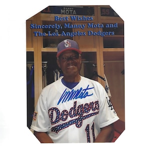 MLB Manny Mota - MLB Head Coach, Dodgers - Signed 5x7 Photograph COA