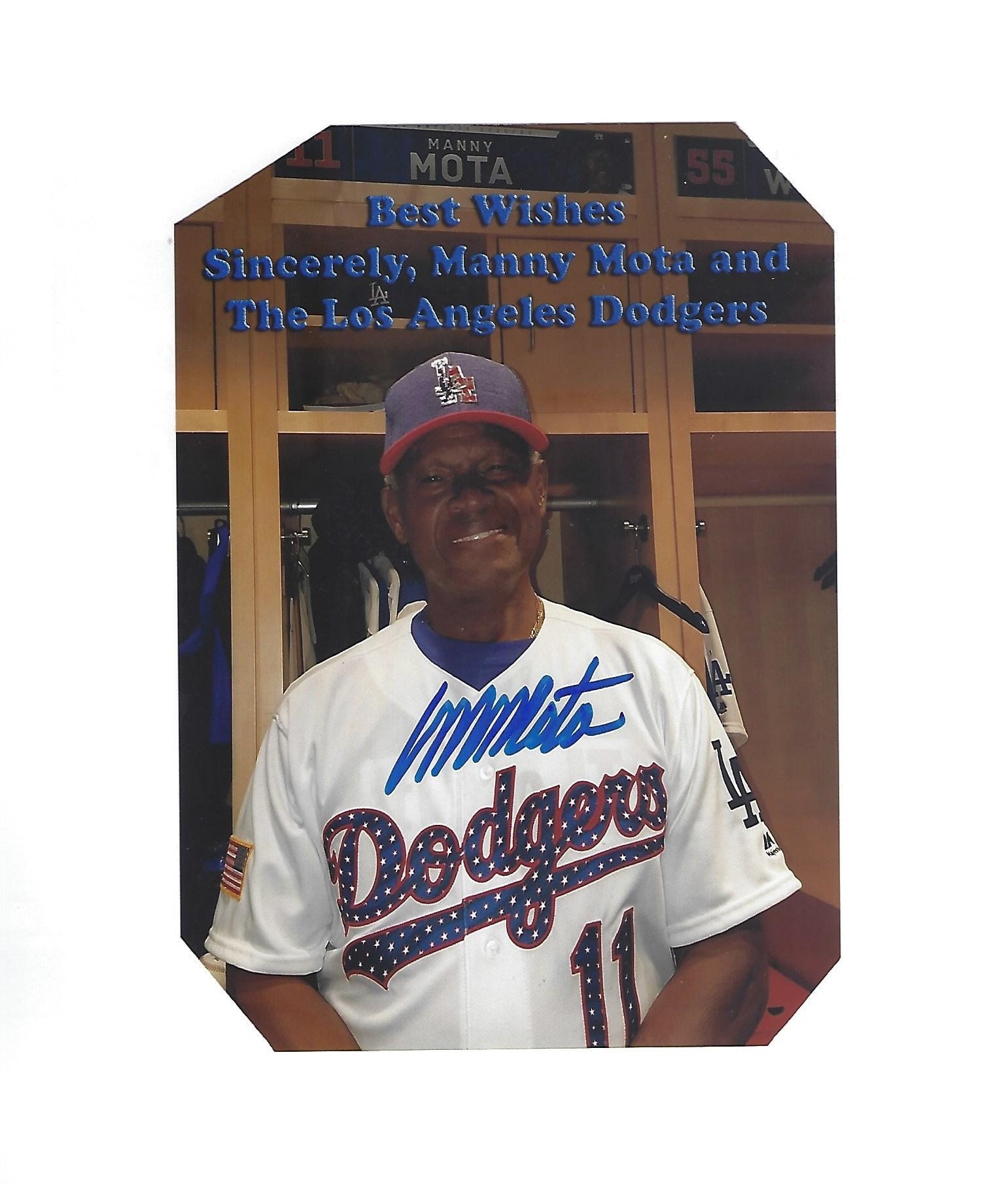MLB Manny Mota MLB Head Coach Dodgers Signed 5x7 