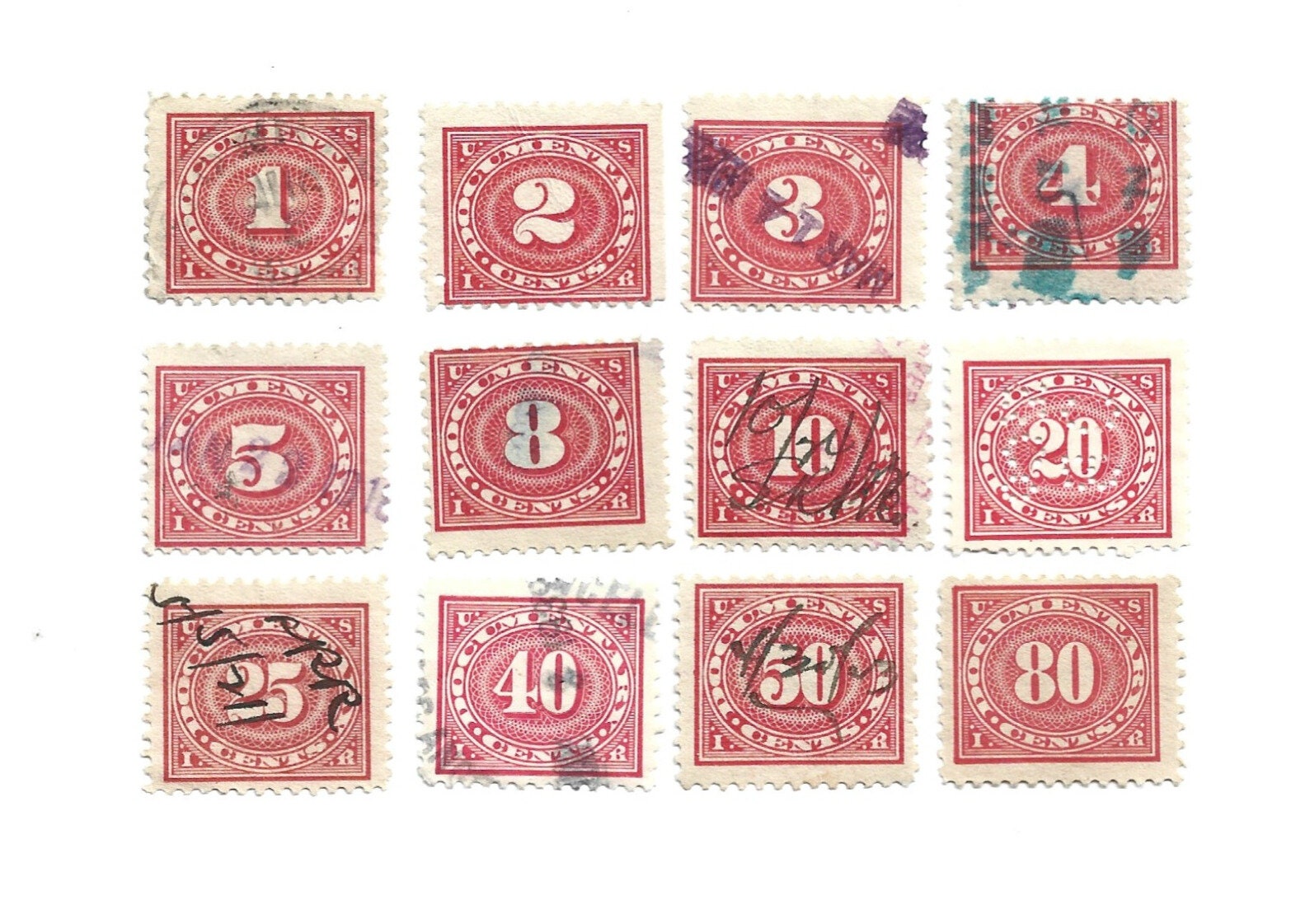 1917 US Revenue Documentary Stamps R228R239 1c80c Used NH Etsy