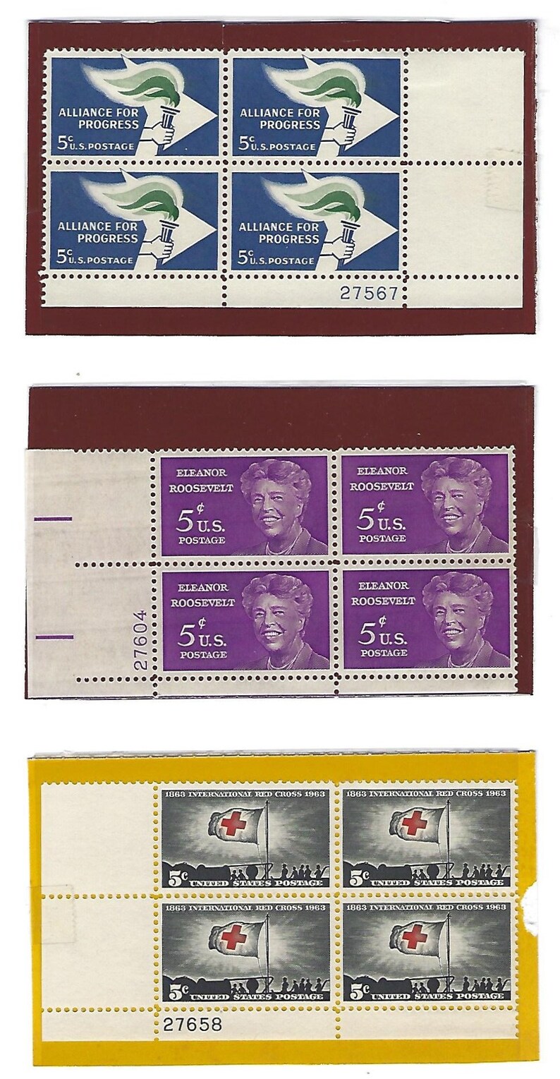 1963 USPS Commemorative Plate Block Set Complete 12301241 12 Etsy