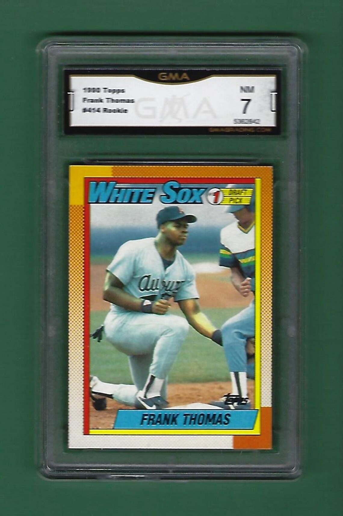 1990 Topps 414 Frank Thomas Rookie Card RC GMA Graded 7 NM. | Etsy