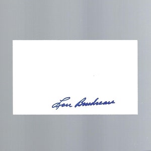 MLB Lou Boudreau - MLB, Baseball Hall of Fame - Signed 3x5 Card COA