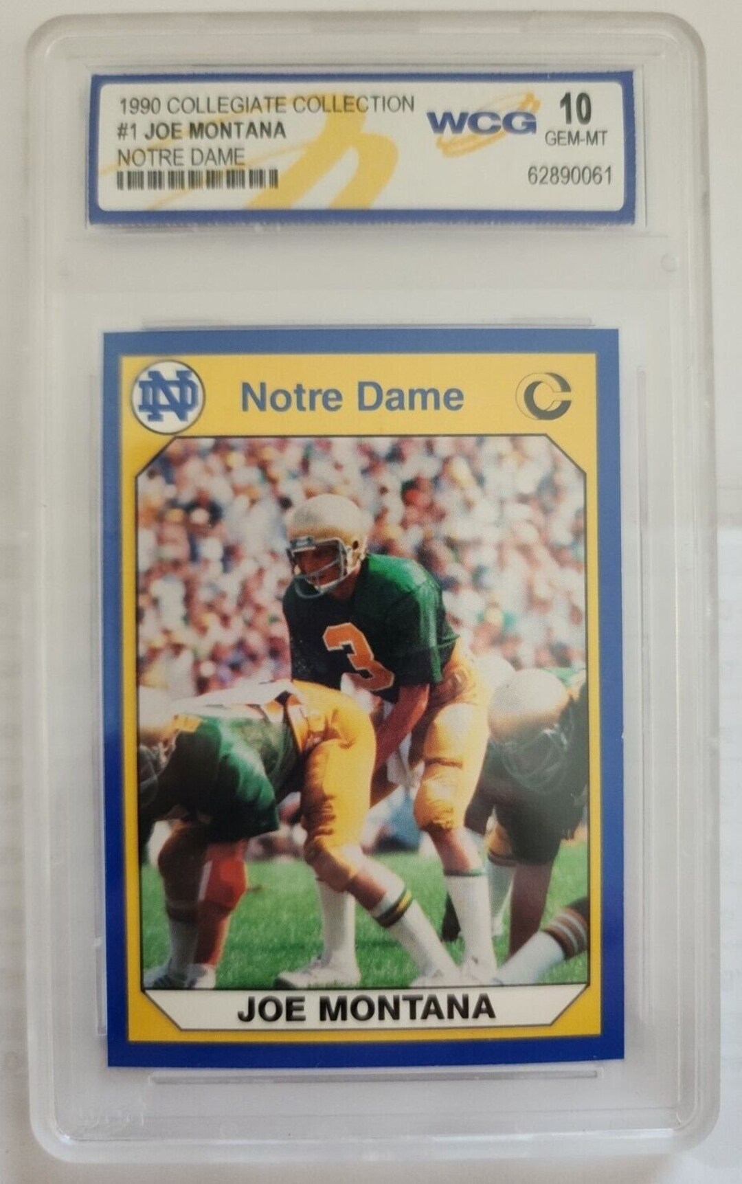 1990 Joe Montana Notre Dame Collegiate Collection 1 WCG Etsy