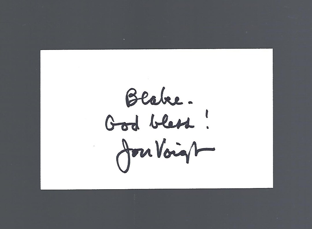 Actor Jon Voight - Academy Award Winning Actor - Autographed 3x5 Card W