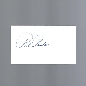 Politics Pat Buchanan - Presidential Consultant - Autographed 3x5 Card W/COA