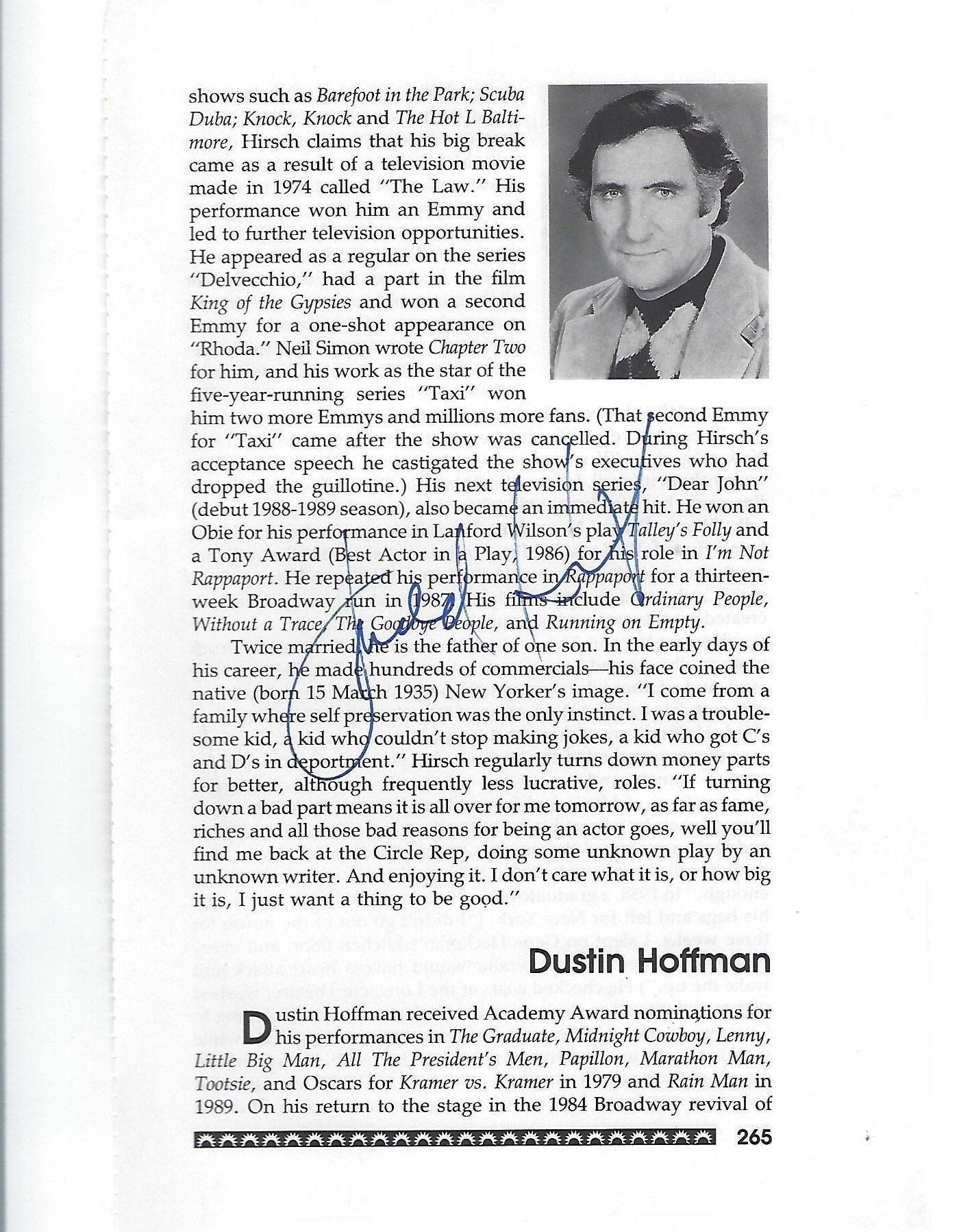 Actor Judd Hirsch - Autographed Book Page Earl Blackwell's Celebrity Registry W/COA