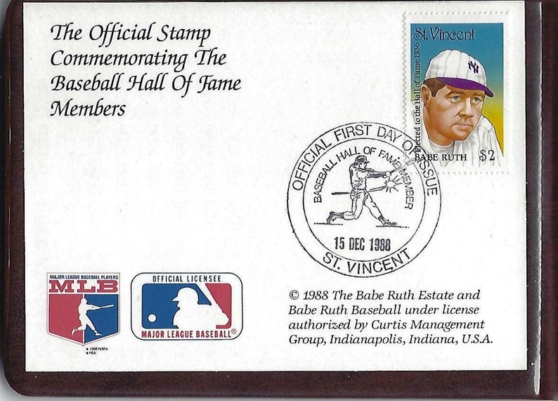 1989 Babe Ruth Hall of Fame Member Baseball Legends Gold Stamp Etsy