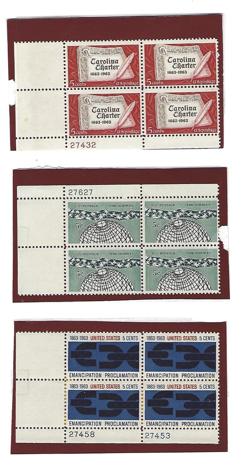 1963 USPS Commemorative Plate Block Set Complete 12301241 12 Etsy