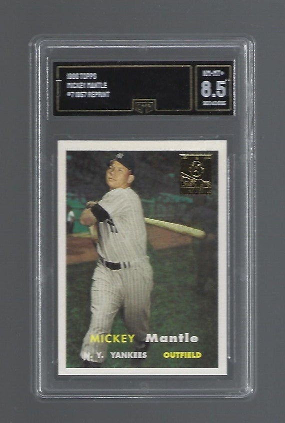 1996 Topps Baseball 7 Mickey Mantle 1957 Reprint GMA Graded 8.5 NM