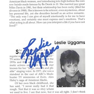 Singer/Actress Leslie Uggams - Autographed Book Page Earl Blackwell&#39;s Celebrity Registry W/COA