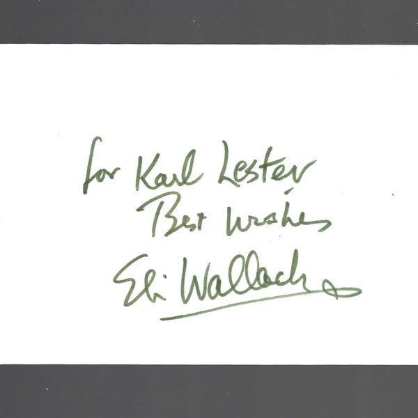 Actor Eli Wallach - Iconic Lifelong Actor-Mr. Freeze in Batman - Autographed 4x6 Card W/COA