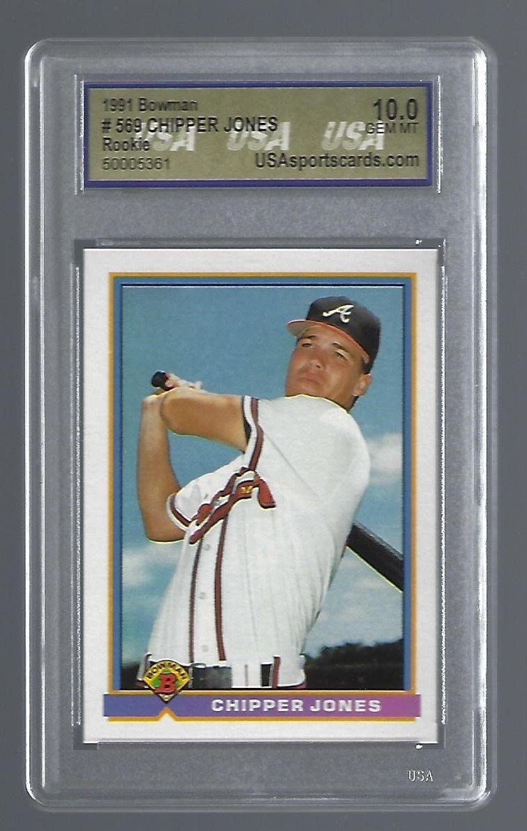 1991 Bowman Chipper Jones Rookie Card Atlanta Braves 569 USA - Etsy  Australia