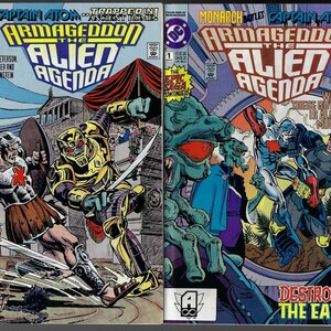 1991 Armageddon: The Alien Agenda #1 & 2  DC Comics F-VF