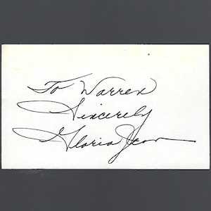 Actress Gloria Jean - American Actress and Singer - Autographed 3x5 Card W/COA