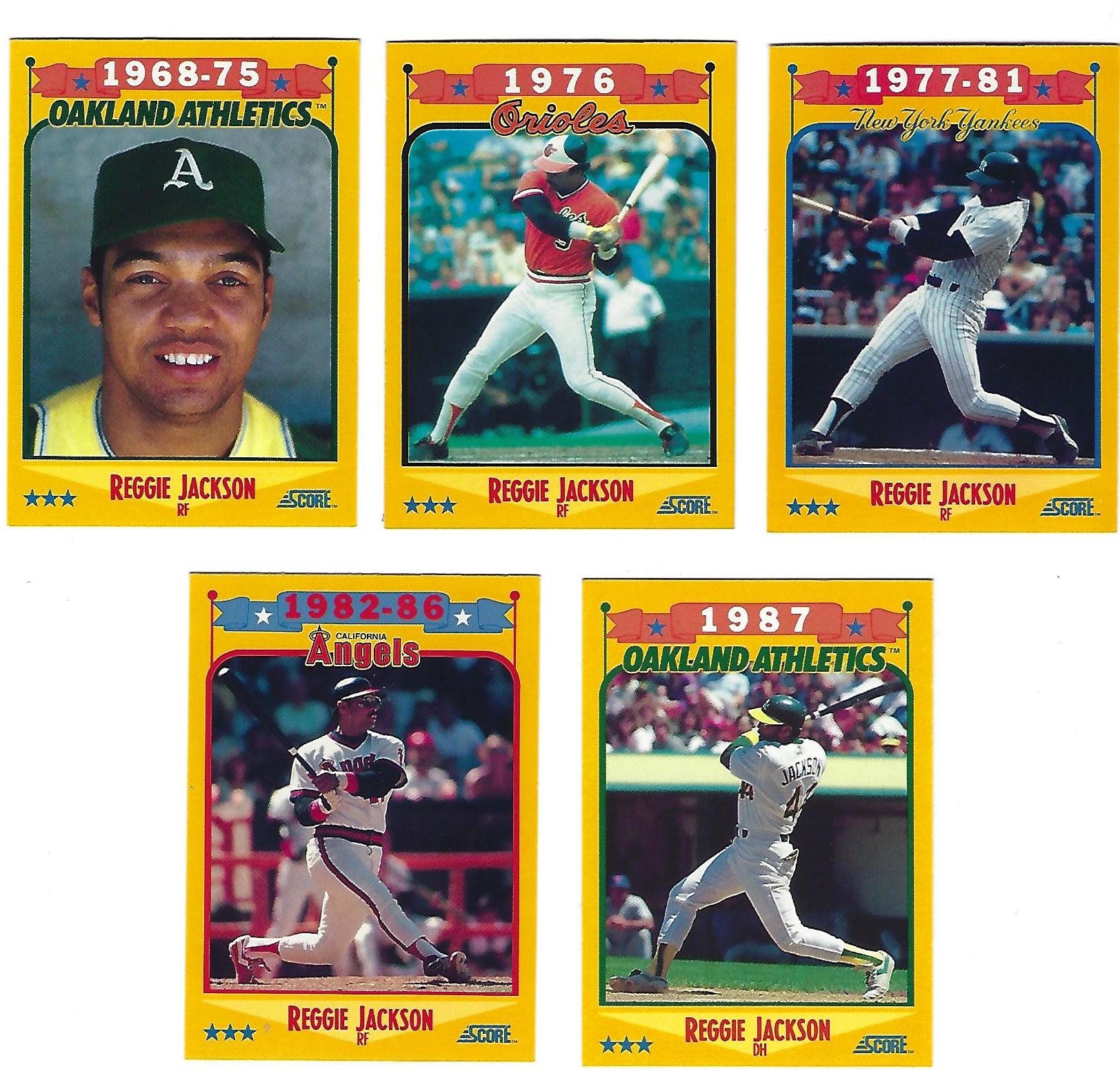 1988 Score Salute to Reggie Jackson Baseball Card Sub-set of 5 