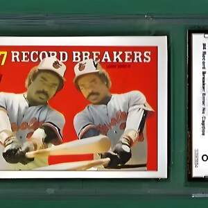 1988 Topps #4 Eddie Murray Record Breaker Error No Motto GMA graded 8 Baltimore Orioles
