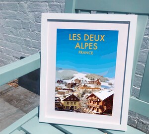 Poster Sur Toile Les 2 Alpes - 20 X 30 Cm - Décoration Chambre, Bureau - Impression Haute Qualité - Personnalisable
