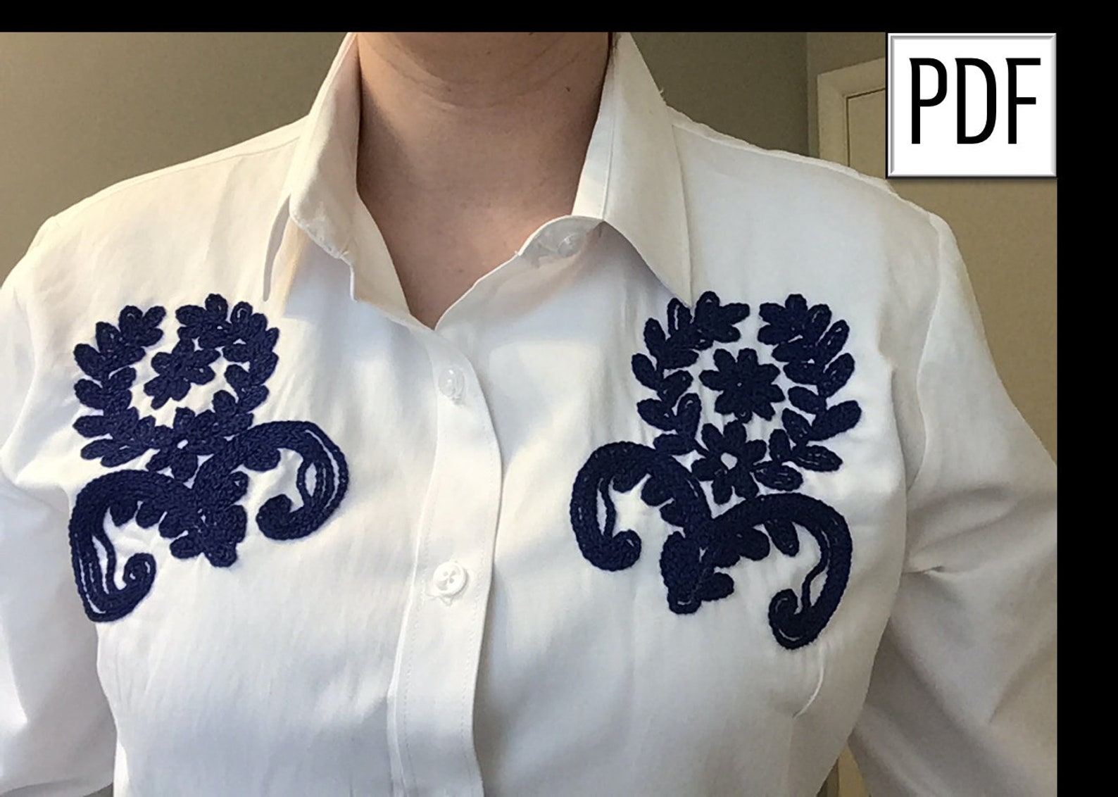WOMEN'S Buttondown Shirt PDF Embroidery Pattern Etsy