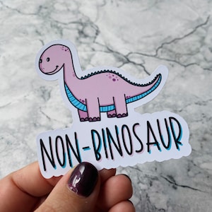 Non Binary Die Cut Vinyl Sticker, Non-Binosaur One Day at a Time Quotes, Trans Pride Flag, Gifts for Trans Friends, Gender Non-Conforming