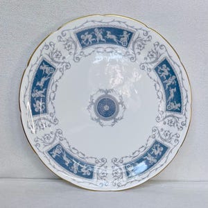 Vintage Coalport Revelry Blue Dinner Plate, Fine Bone China, Neoclassical Cherub Pattern
